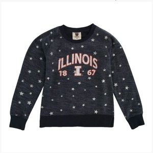 Wes and Willy Starry Fleece College Sweatshirt-Illinois